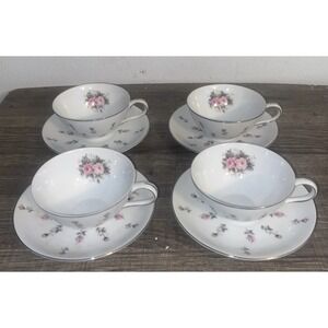 4‎ - Harmony House - HH LT Dawn Grey Rosebud - Cups & Saucer Sets (133)